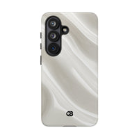 White Tough Phone Case for Samsung - Polished Ivory Wave