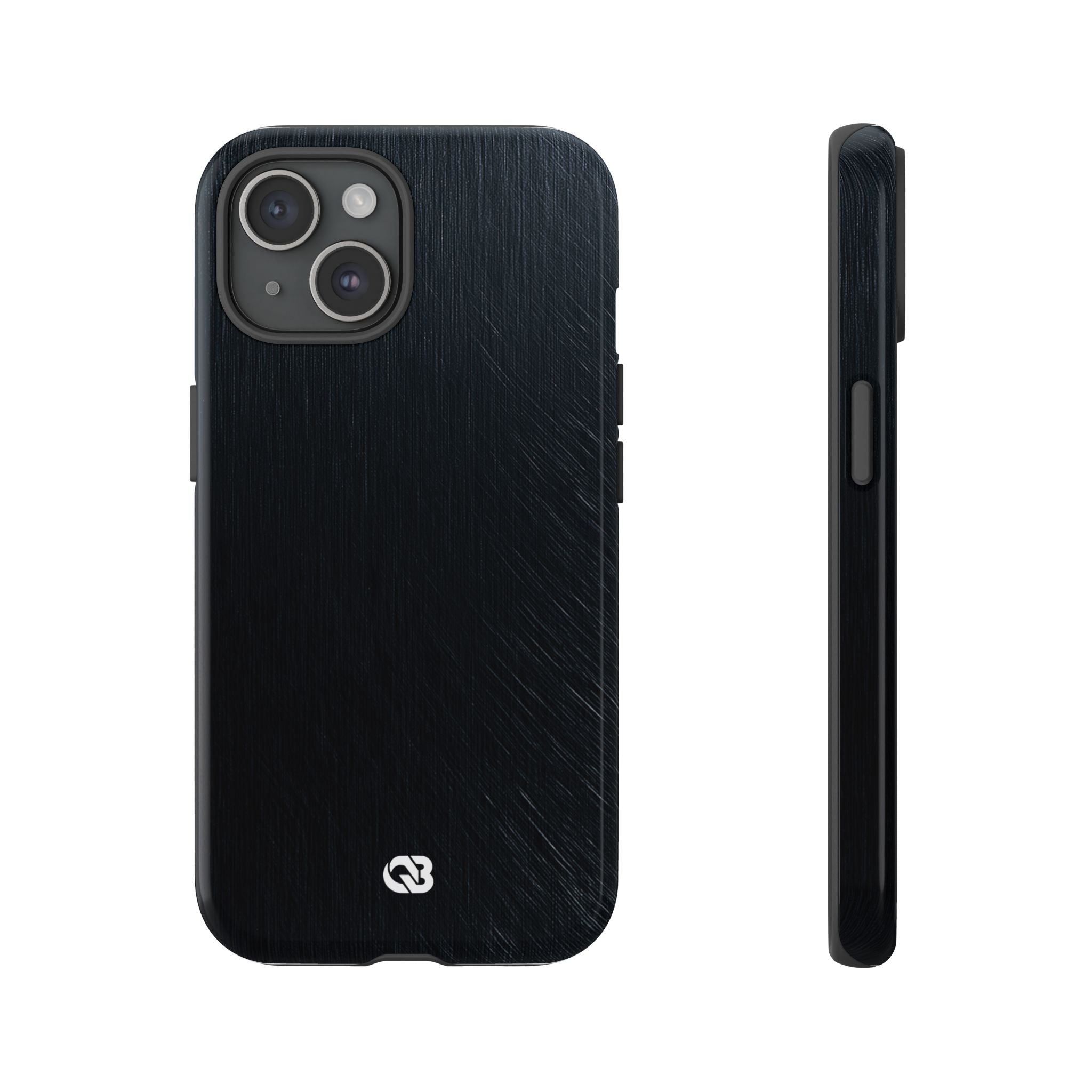 Black Tough Phone Case for iPhone - Midnight Brushed Grain