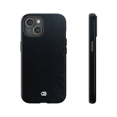 Black Tough Phone Case for iPhone - Midnight Brushed Grain