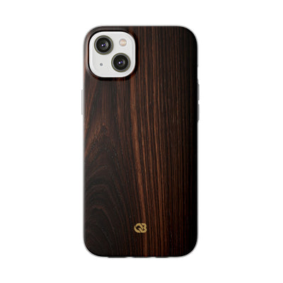 Brown Lite Phone Case for iPhone - Burnished Mahogany Grain