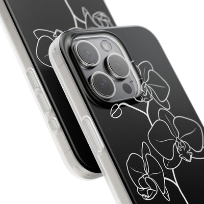 Black Lite Phone Case for iPhone - Noir Alabaster Orchid