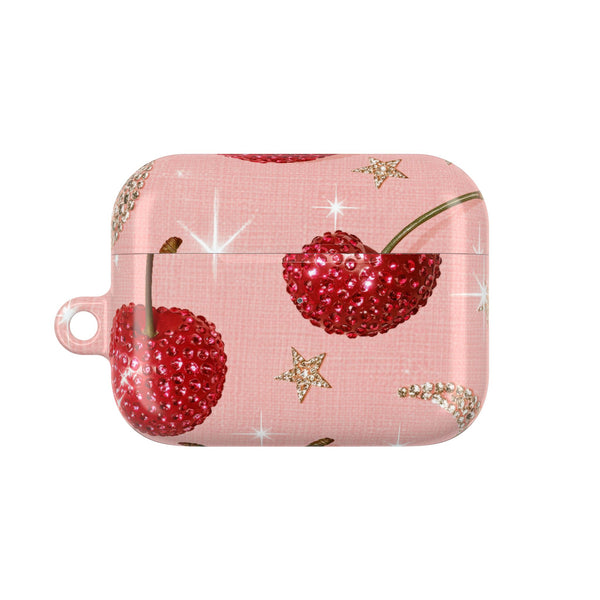 Bedazzled Ruby Cherries · Hard Case for AirPods & AirPods Pro · Pink