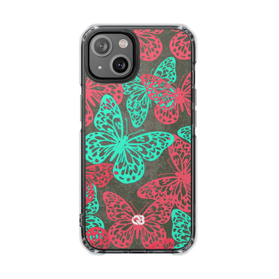 Electric Papillon · Clear Impact Magnetic Phone Case for iPhone · Pink