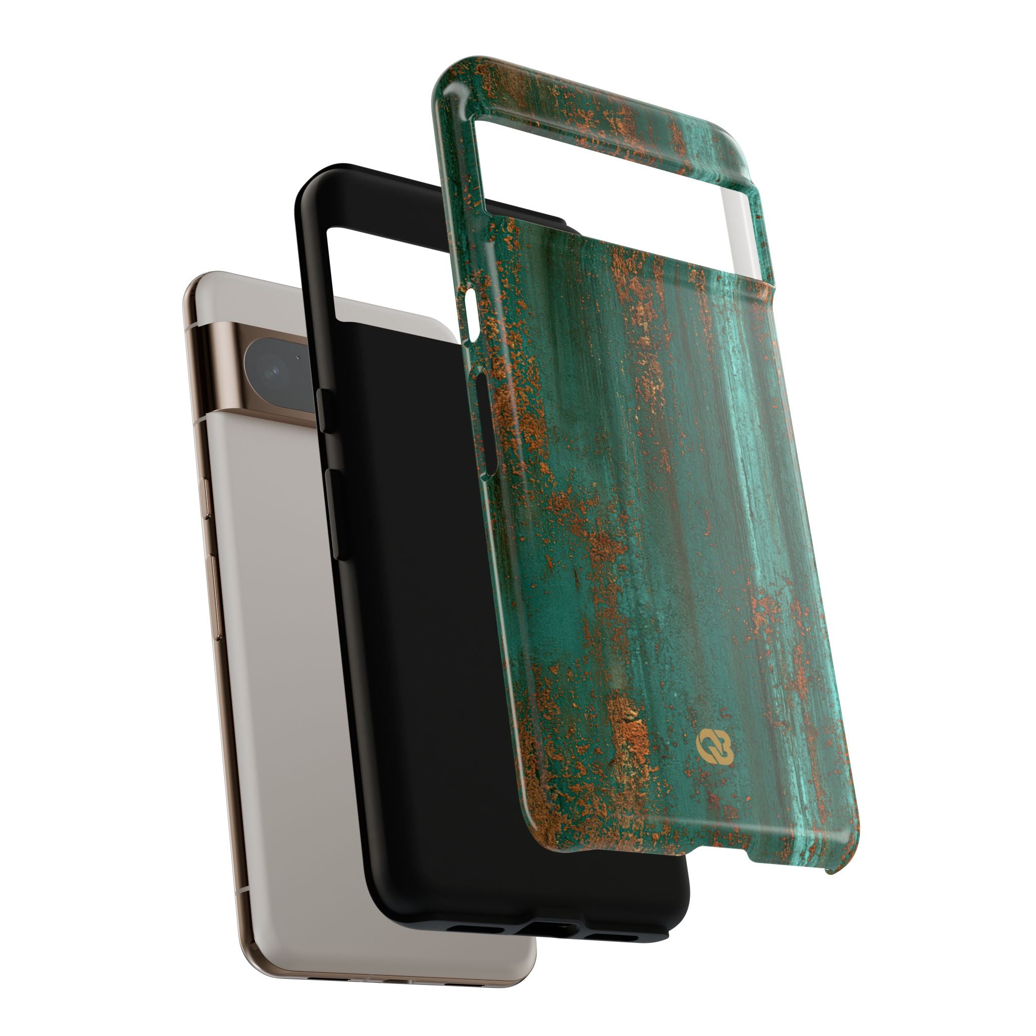Teal Tough Phone Case for Google Pixel - Verdigris Copper Siding