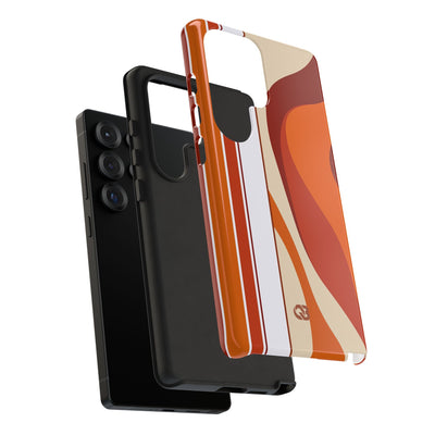Orange Tough Phone Case for Samsung - Terracotta Metro Line