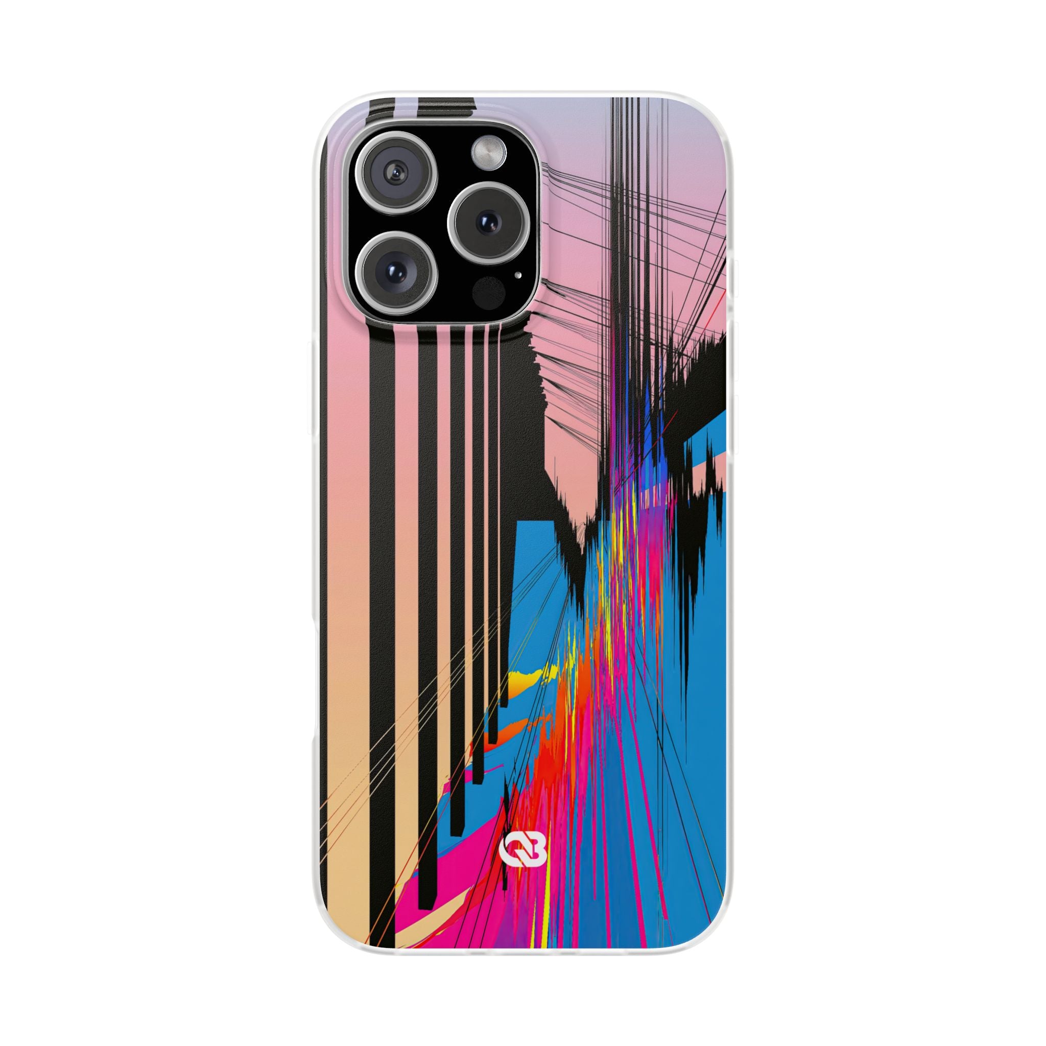 Blue Lite Phone Case for iPhone - Fractured Data Skyline