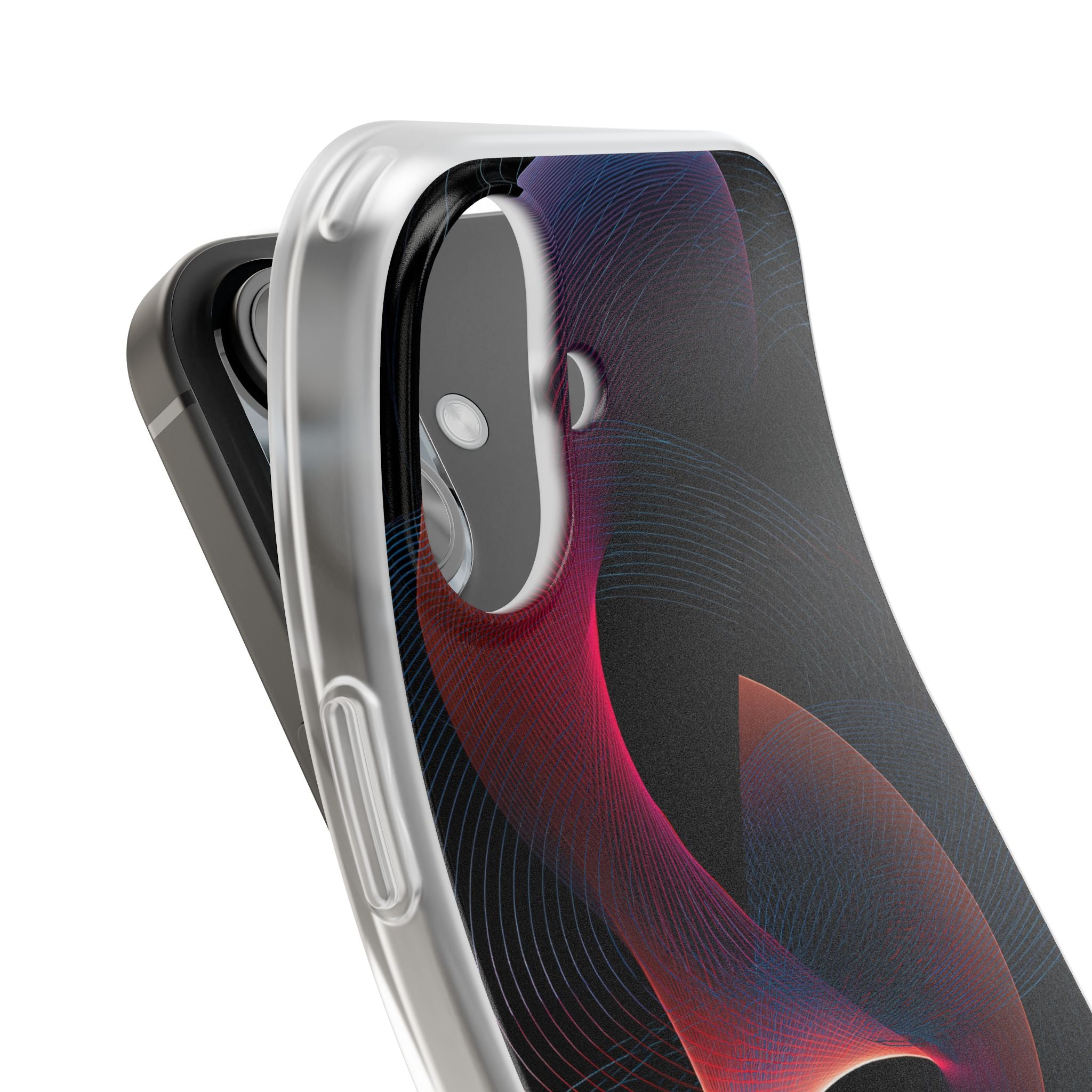 Black Lite Phone Case for iPhone - Cobalt Crimson Flux