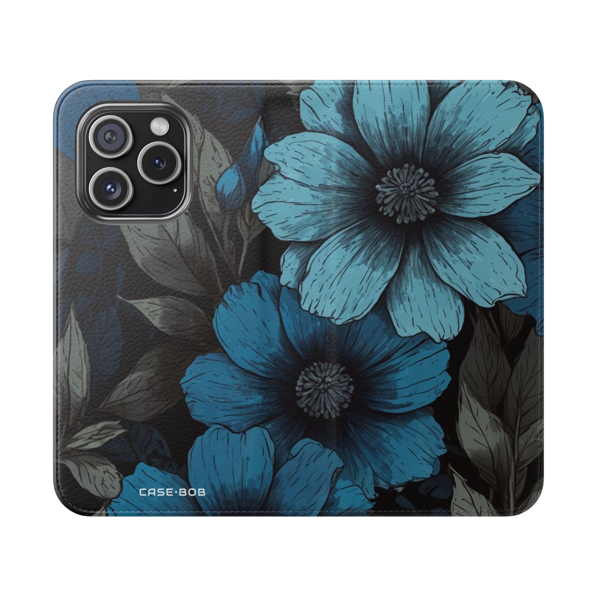 Blue Petal Bloom - iPhone 15 Pro Case - Wallet