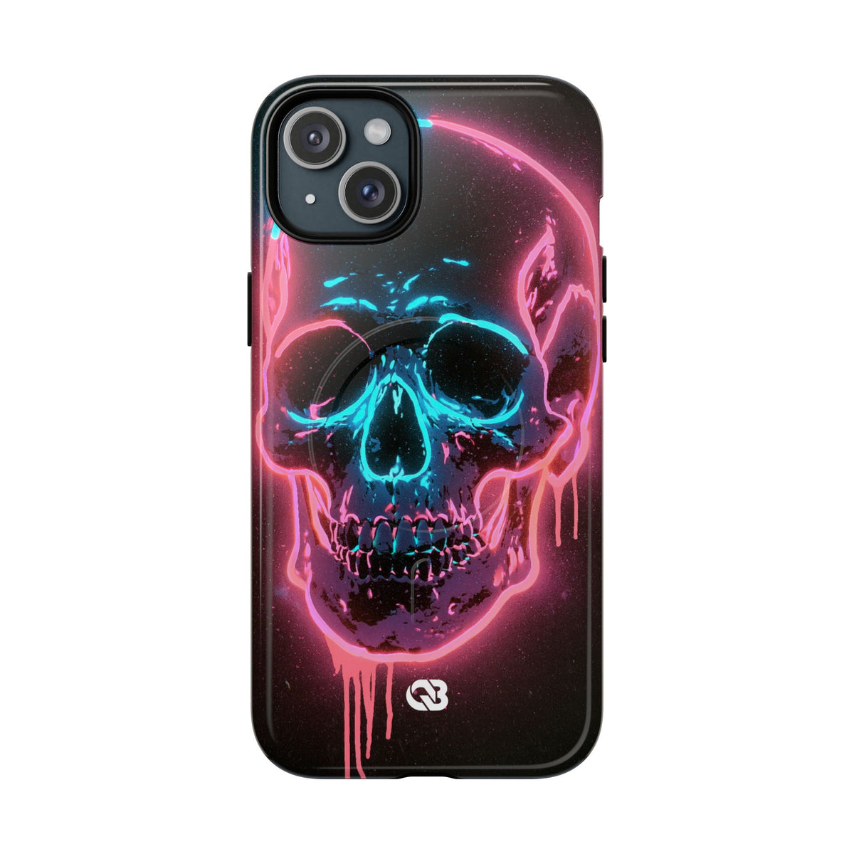 Neon Drip Skull · Tough 2.0 Magnetic Phone Case for iPhone · Black