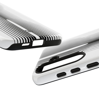 White Tough Phone Case for Samsung - Kinetic Mono Distortion