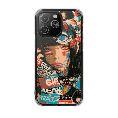 Shibuya Street Collage · Clear Impact Magnetic Phone Case for iPhone · Red