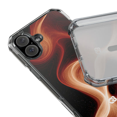 Solar Ember Flow · Clear Impact Magnetic Phone Case for iPhone · Orange