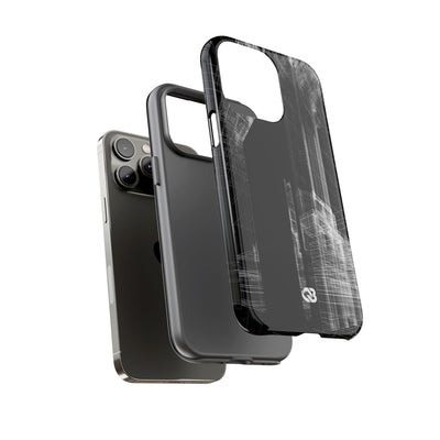 Black Tough Phone Case for iPhone - Ghost Urban Wireframe