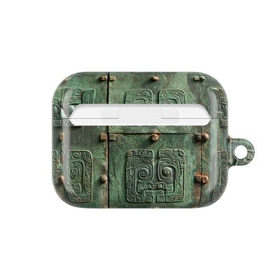 Dynastic Bronze Relief · Hard Case for AirPods & AirPods Pro · Green