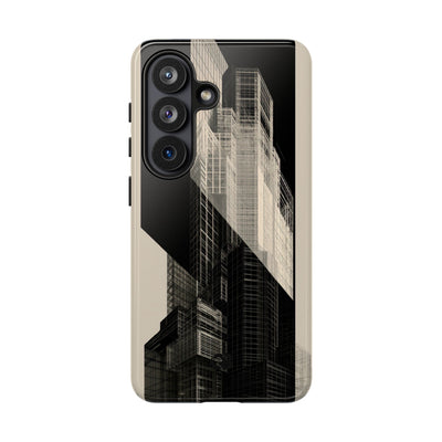 Beige Tough Phone Case for Samsung - Monolith Urban Grid