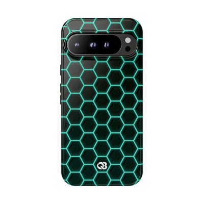 Neon Hex Spectrum · Tough Phone Case for Pixel ·  Teal