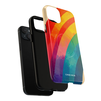 Texturerat Rainbow Arc iPhone 15 Plus Skal - Tough+