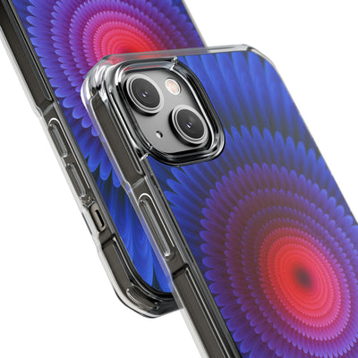 Radial Spectrum Bloom · Clear Impact Magnetic Phone Case for iPhone · Blue