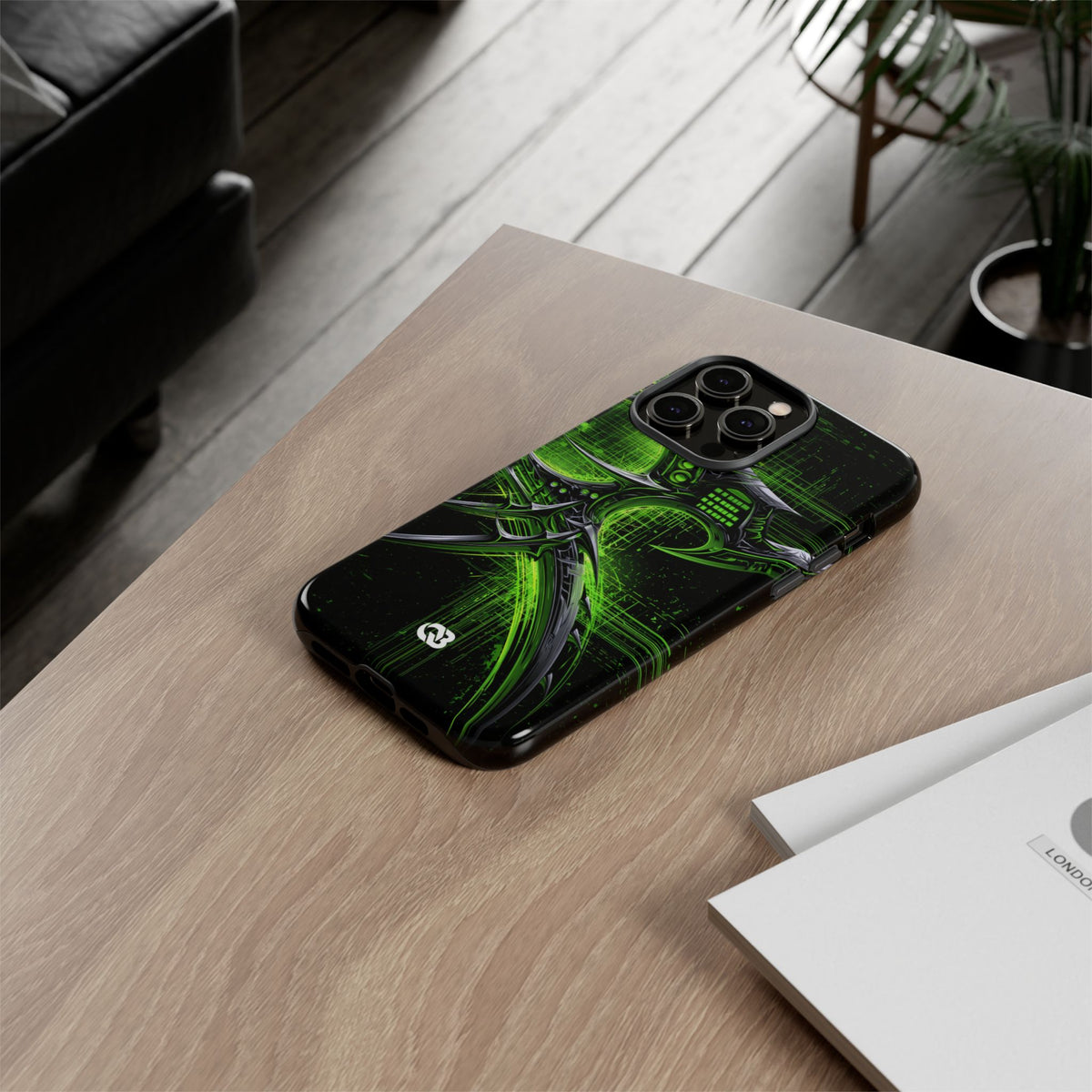 Cyber Sigil Grid · Tough Phone Case for iPhone · Green