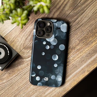 Black Tough Phone Case for iPhone - Silver Orbit Glow