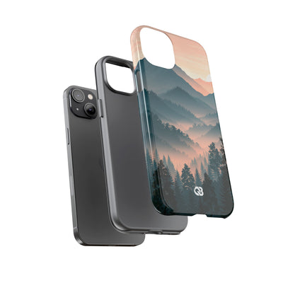 Teal Tough Phone Case for iPhone - Alpine Teal Horizon
