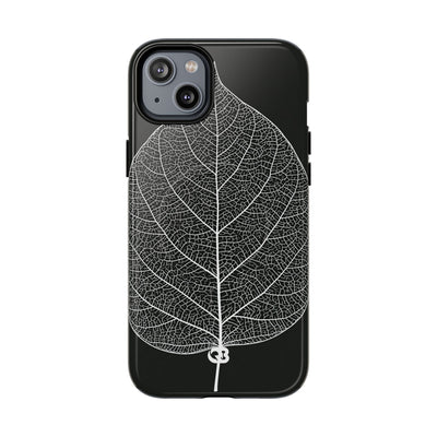 Black Tough 2.0 Magsafe Phone Case for iPhone - Bleached Leaf Lattice