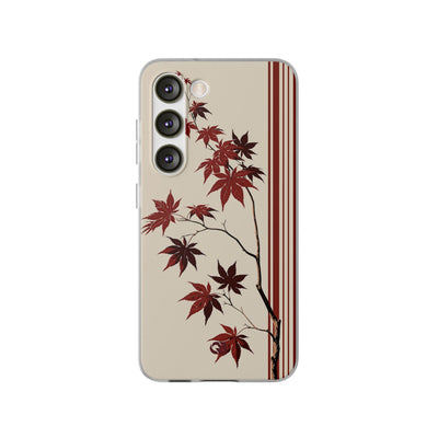 Red Lite Phone Case for Samsung - Crimson Momiji Stripe