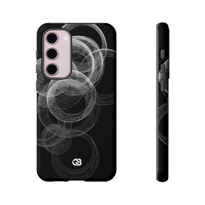 Black Tough Phone Case for Samsung - Kinetic Wireframe Orbit