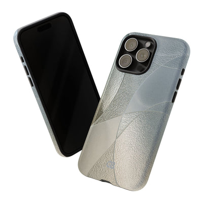 Silver Tough Phone Case for iPhone - Frosted Silver Mosaic