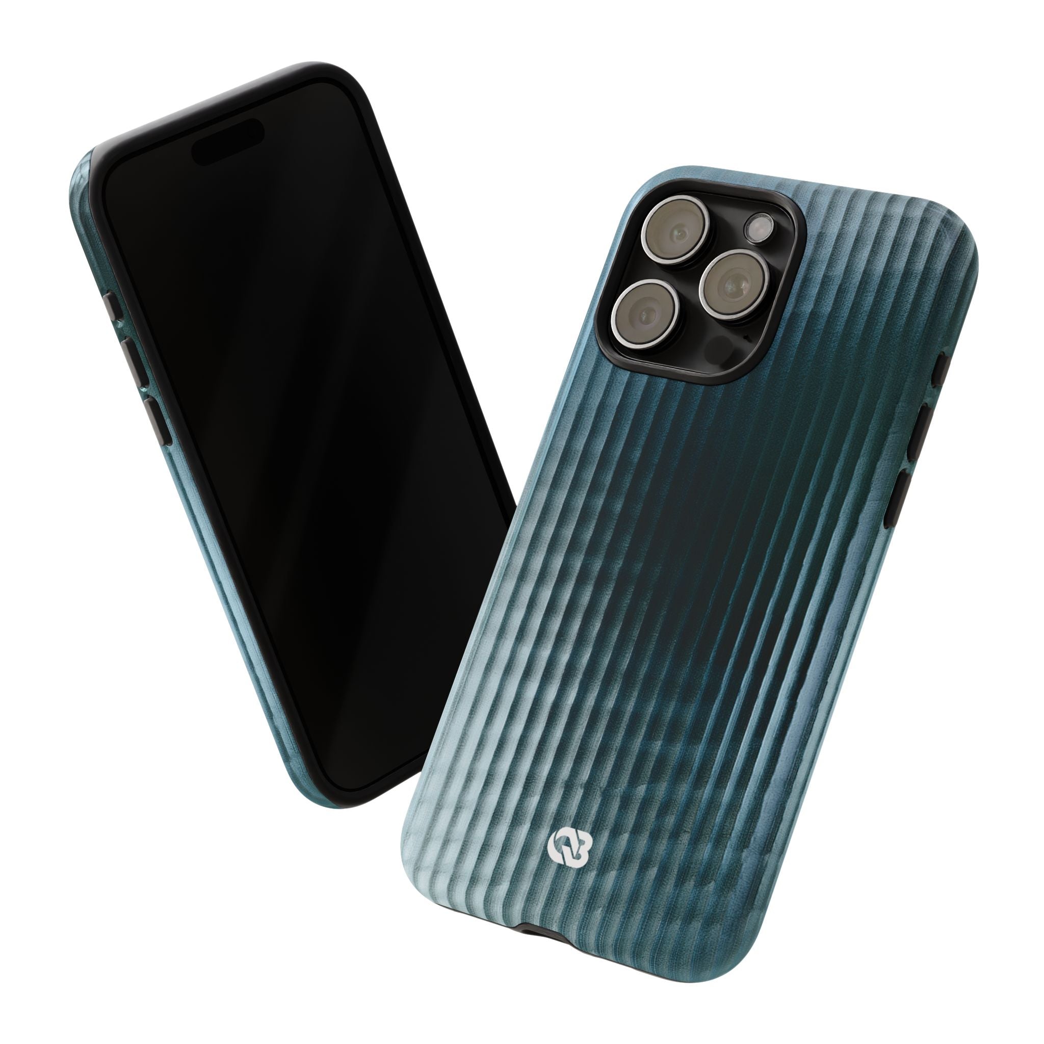 Blue Tough Phone Case for iPhone - Glacial Reeded Glass