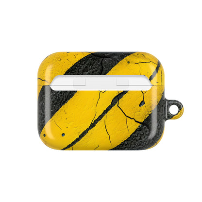 Yellow Stripes Distress - AirPods Case