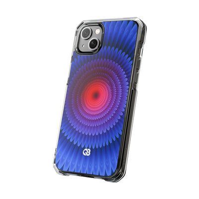 Radial Spectrum Bloom · Clear Impact Magnetic Phone Case for iPhone · Blue