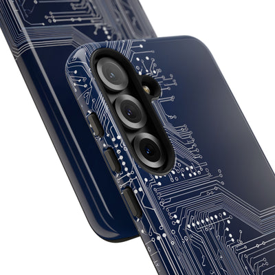 Blue Tough Phone Case for Samsung - Cobalt Data Stream
