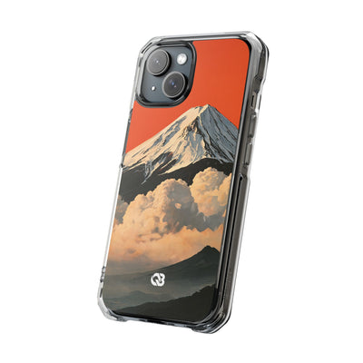 Sacred Peak Fuji · Clear Impact Magnetic Phone Case for iPhone · Orange