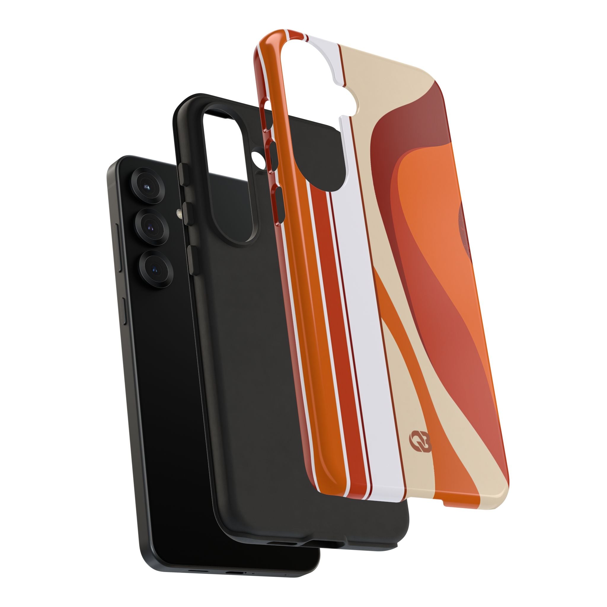 Orange Tough Phone Case for Samsung - Terracotta Metro Line