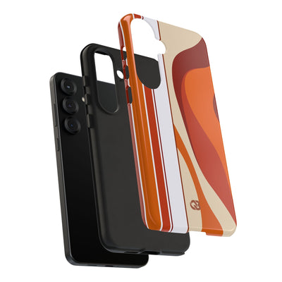 Orange Tough Phone Case for Samsung - Terracotta Metro Line