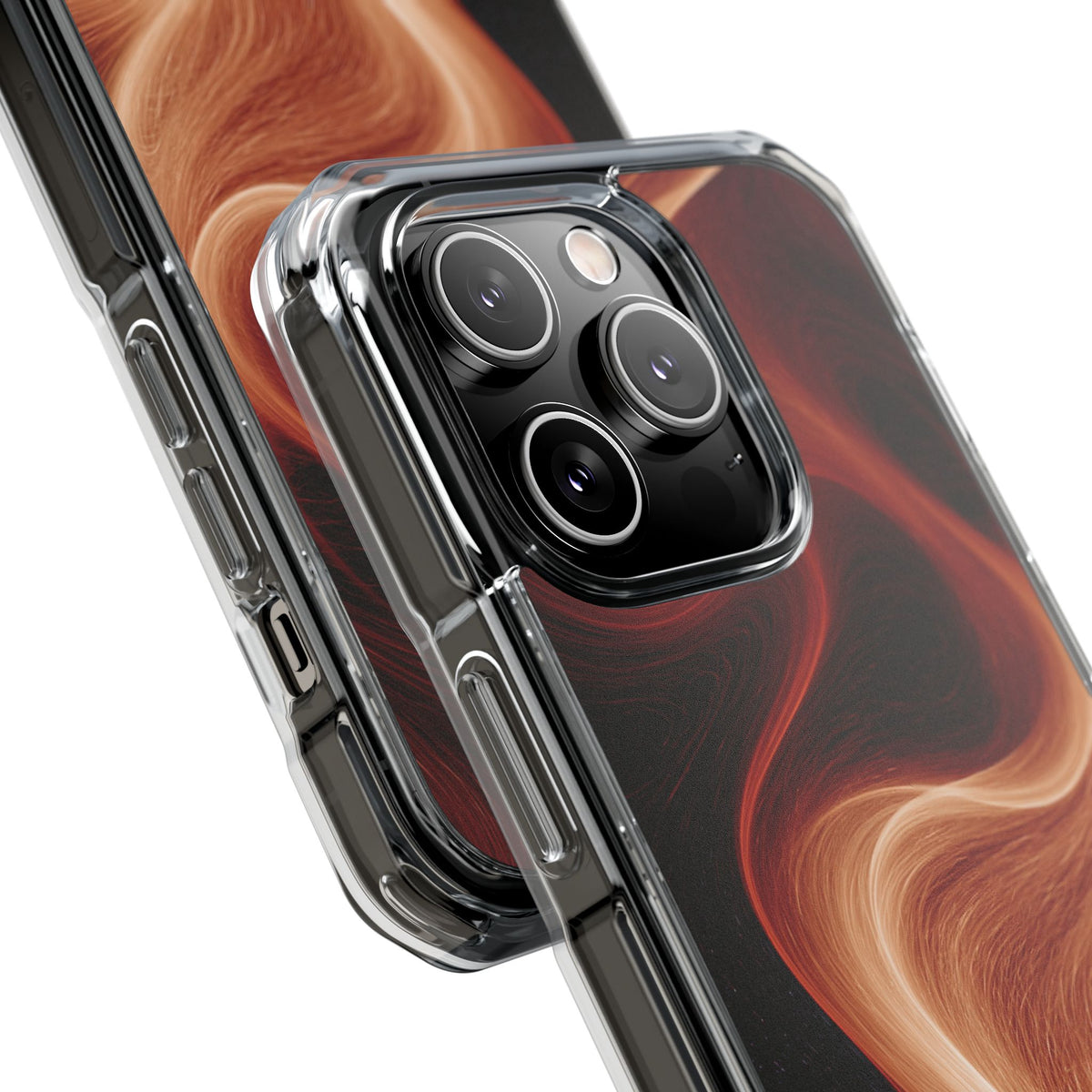Solar Ember Flow · Clear Impact Magnetic Phone Case for iPhone · Orange