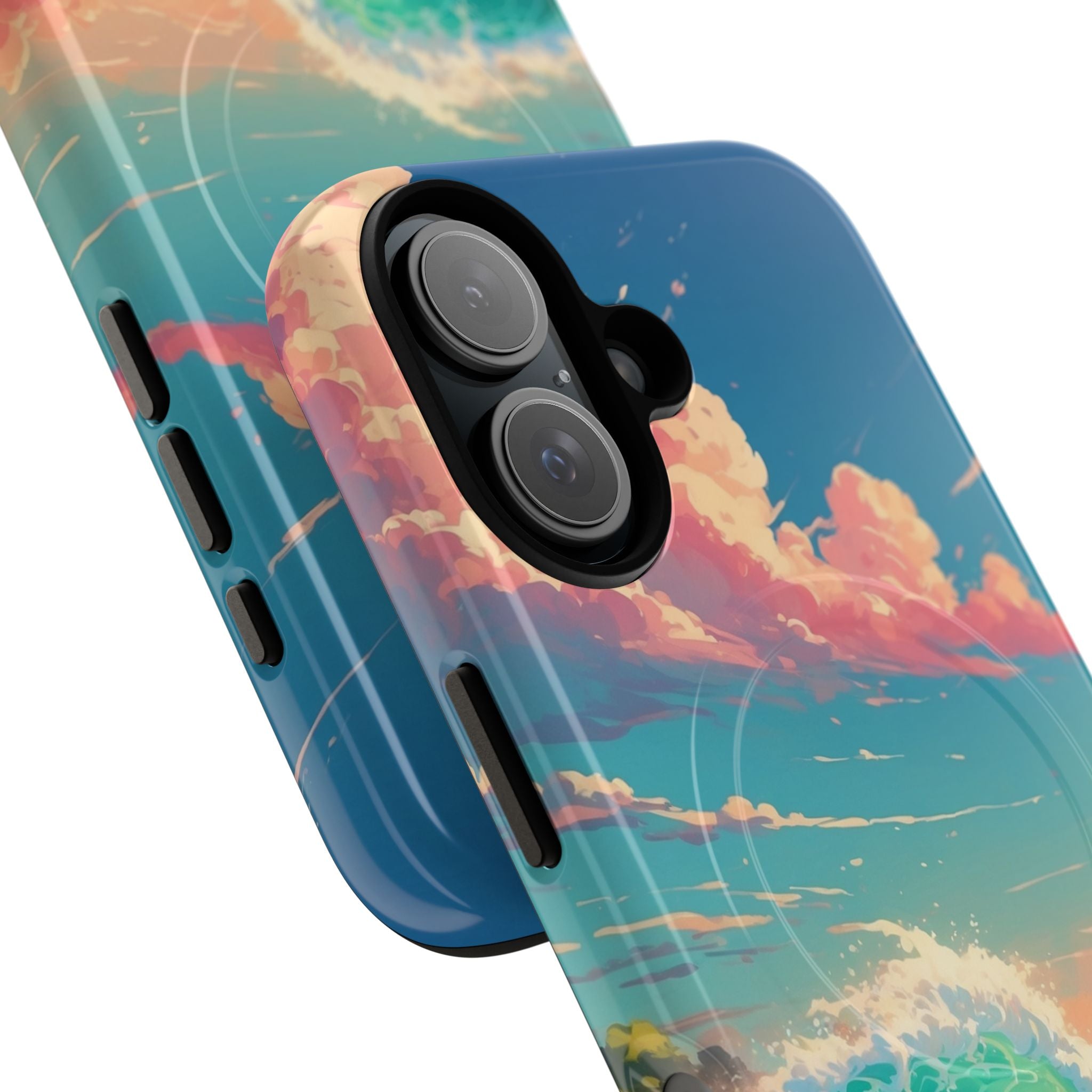 Turkoosi Curl iPhone 16 -kotelotyyppi - Tough+