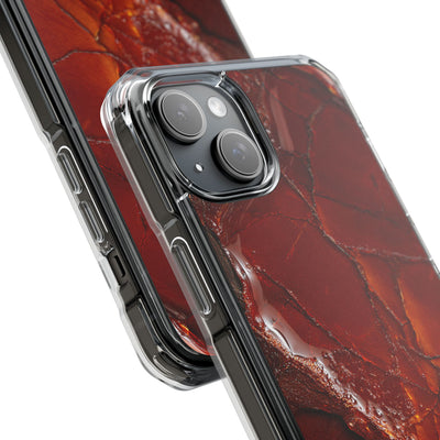 Amber Embrace · Clear Impact Magnetic Phone Case for iPhone · Brown