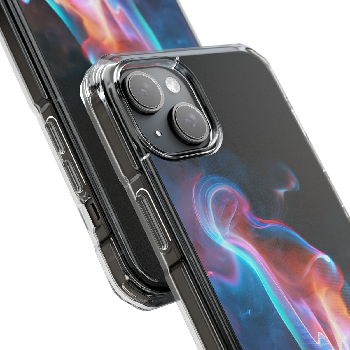 Neon Waveform · Clear Impact Magnetic Phone Case for iPhone · Black