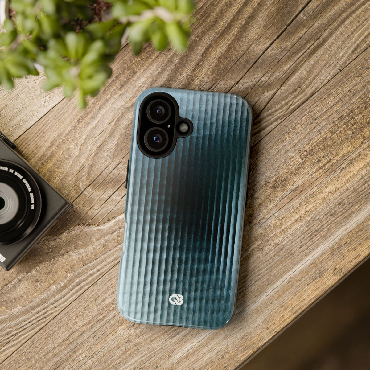 Blue Tough Phone Case for iPhone - Glacial Reeded Glass