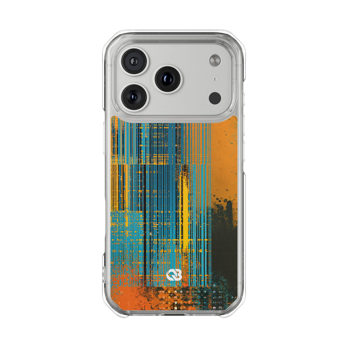 Cyber Glitch Stream · Clear Impact Magnetic Phone Case for iPhone · Teal