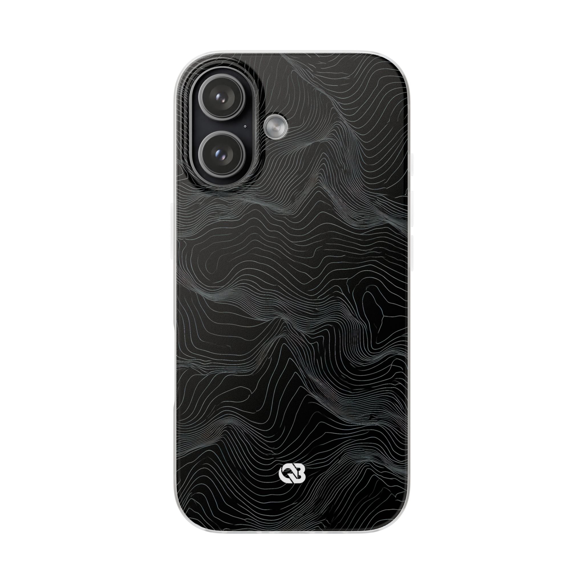 Black Lite Phone Case for iPhone - Obsidian Topo Wireframe