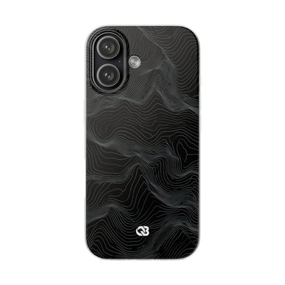 Black Lite Phone Case for iPhone - Obsidian Topo Wireframe
