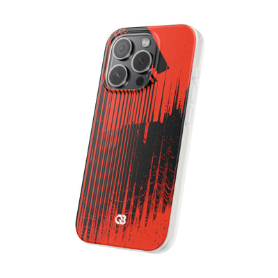 Red Lite Phone Case for iPhone - Crimson Brutalist Distortion