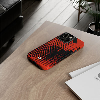 Red Tough Phone Case for iPhone - Crimson Brutalist Distortion
