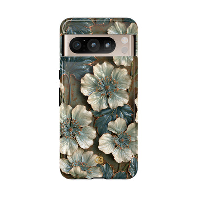 Gilded Blossom Reverie · Tough Phone Case for Pixel ·  Teal