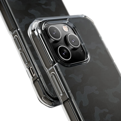 Blackout Urban Camo · Clear Impact Magnetic Phone Case for iPhone · Black