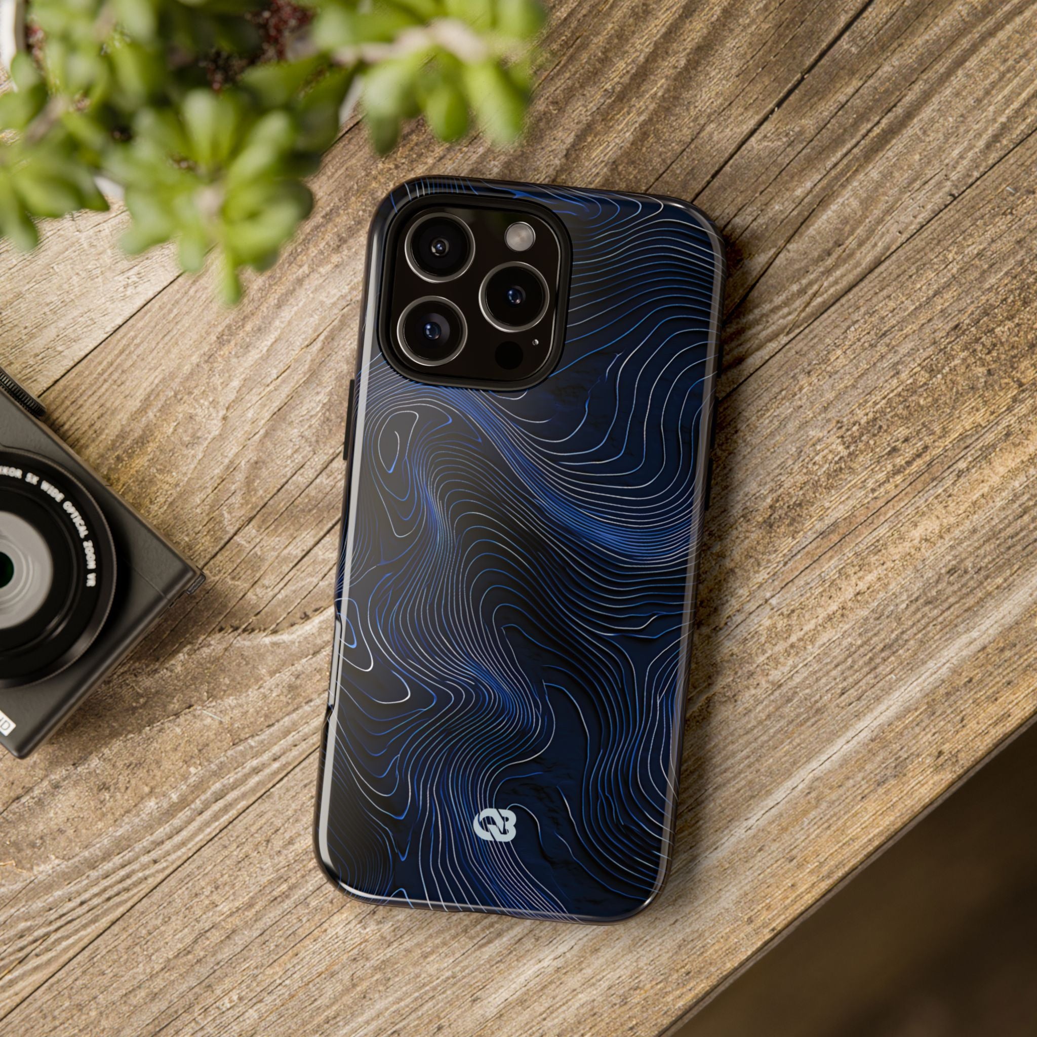 Blue Tough Phone Case for iPhone - Cobalt Contour Ridge