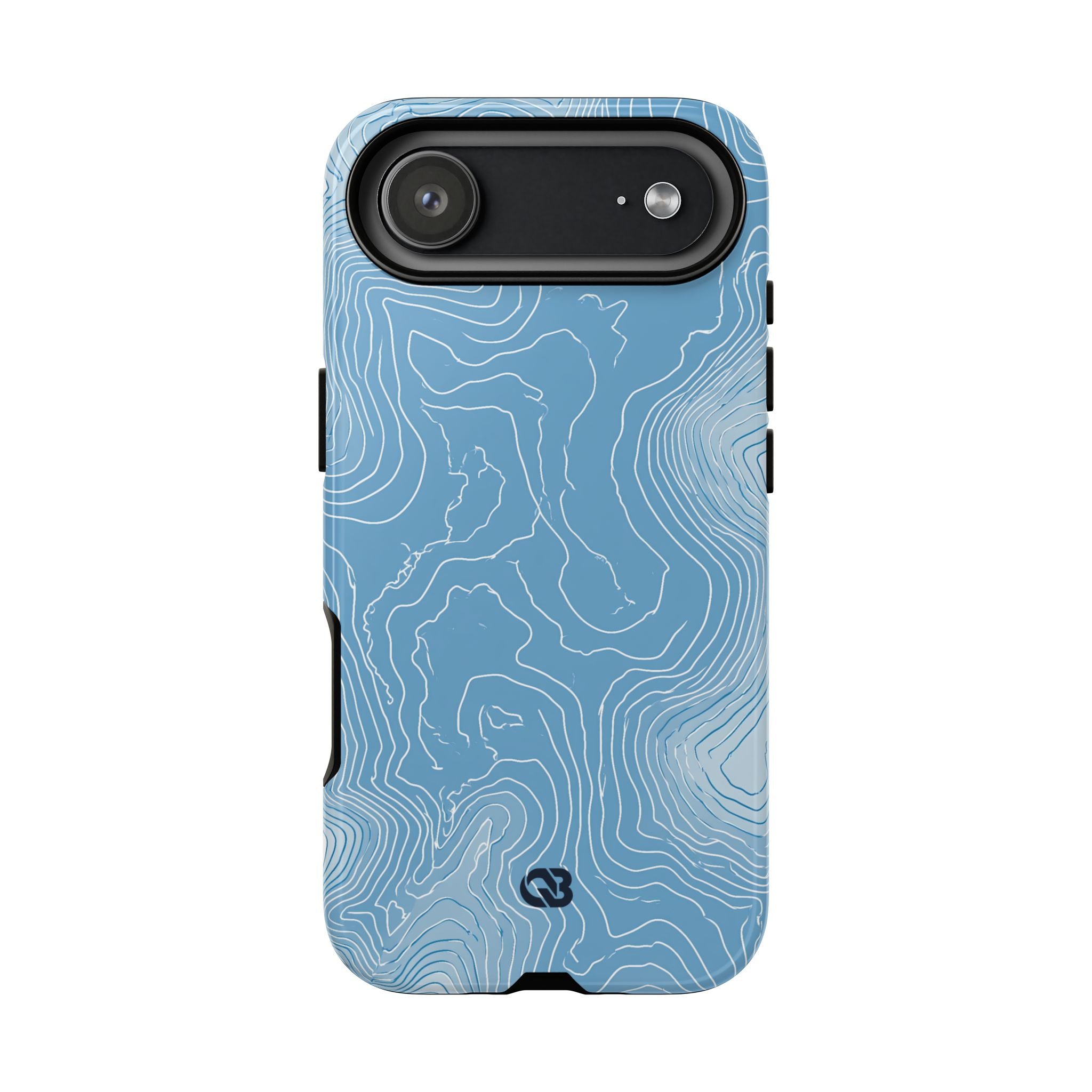 Blue Tough Phone Case for iPhone - Glacial Ridge Topo